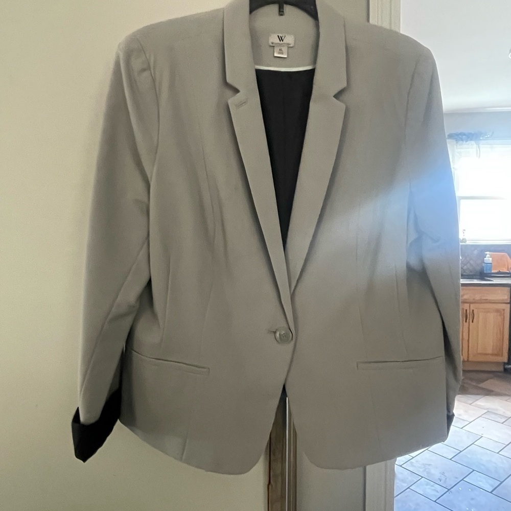 Worthington Gray Blazer Professional Suit Jacket
